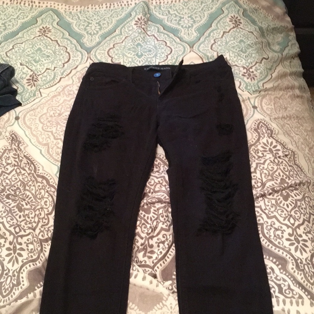 Destroyed Express jean leggings